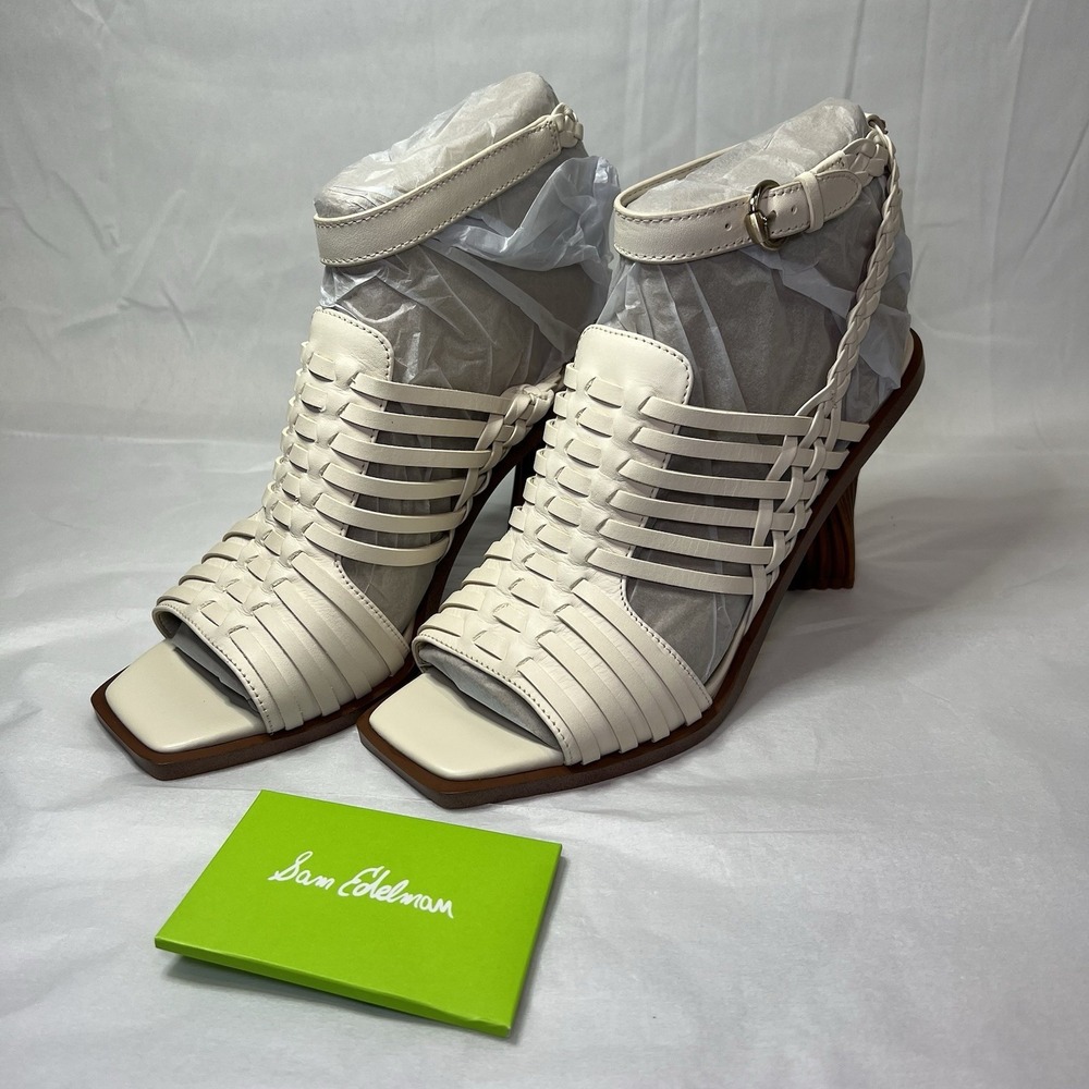 NIB Sam Edelman Holland Women's Ivory Heeled Sandals Size 10 M (MSRP $180) Heel
